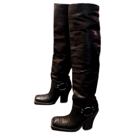 dior black boot|dior thigh high boots.